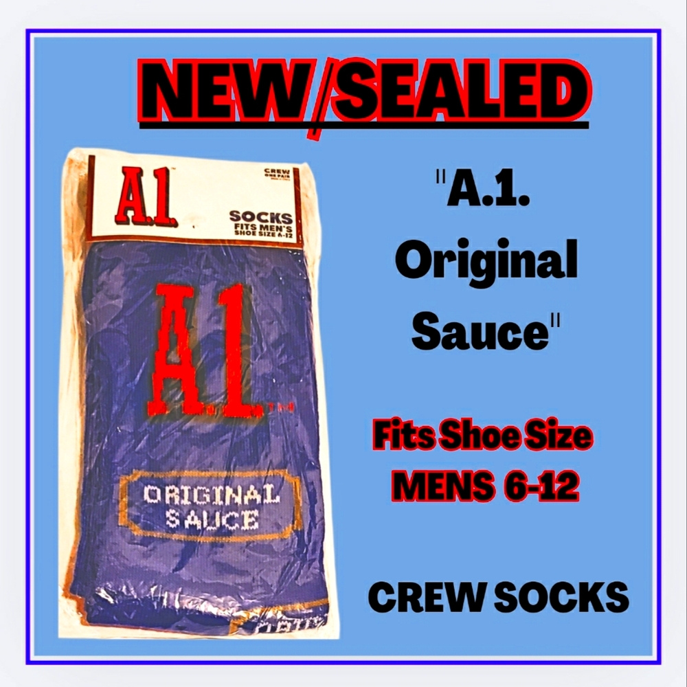 🌈A1 ORIGINAL SAUCE/NEW CREW SOCKS/SIZE 6-12 MENS